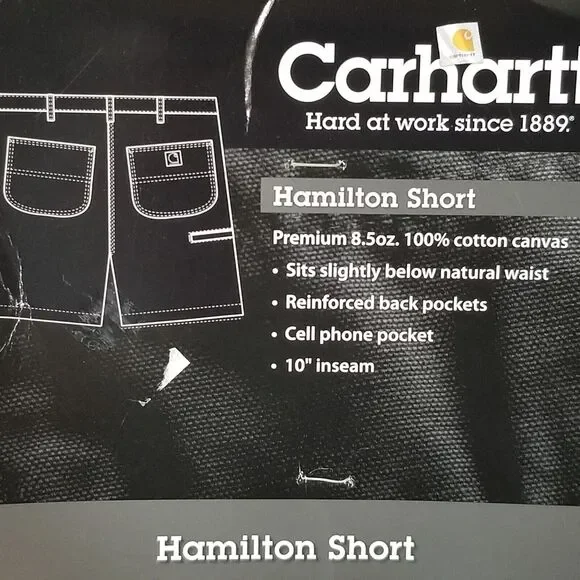 Carhartt Hamilton shorts men's 42 x 10 beige cotton Workwear outdoor NEW